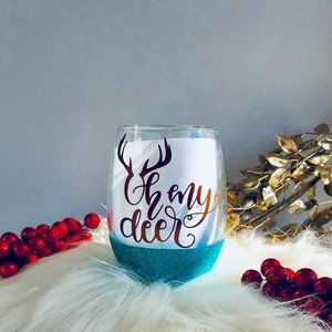 Oh My Deer Stemless Wine Glass 15OZ